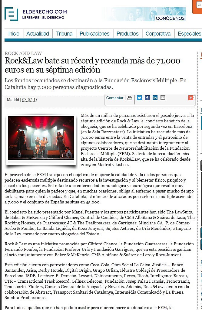 Rock&Law bate su rcord y recauda ms de 71.000 euros en su sptima edicin